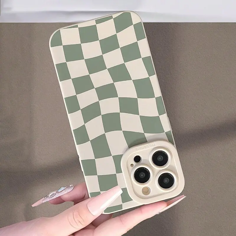 Unique Checkerboard Pattern Phone Case, Fashion Phone Protective Cover, Phone Accessory Compatible with iPhone Series, Protector, Cellphone, Smartphone 3