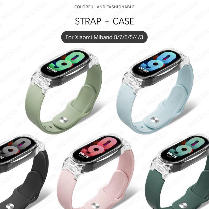 Product Introduction of สายซิลิโคน พร้อมเคส สำหรับ Xiaomi Mi Band 9 8 7 6 5 4 3 สายนาฬิกา เข้ากันได้กับ Miband 9/8/7/5/6/4/3 สร้อยข้อมือแฟชั่นสีทึบ สวมใส่ได้ เปลี่ยนสายนาฬิกา 26