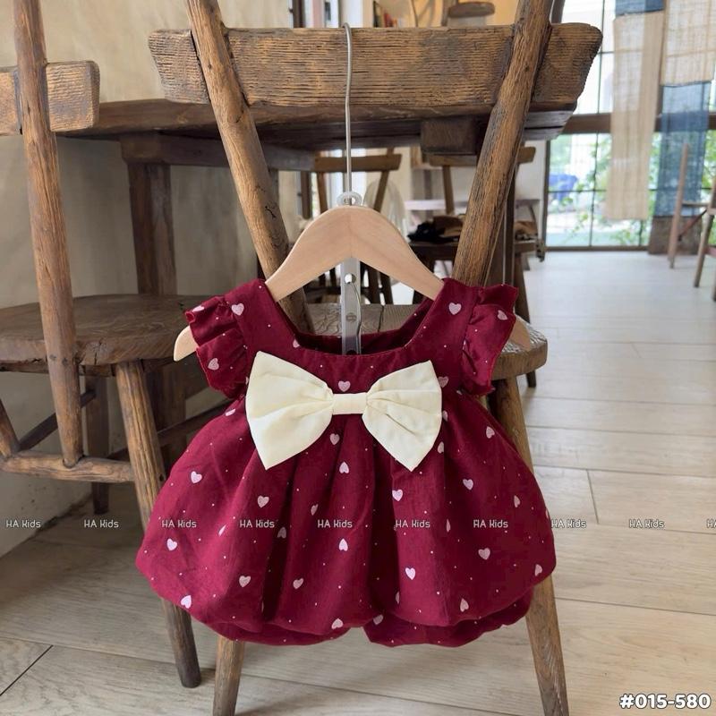 Bộ quần áo cọc tay Nơ trước ngực cho bé gái 6-16kg