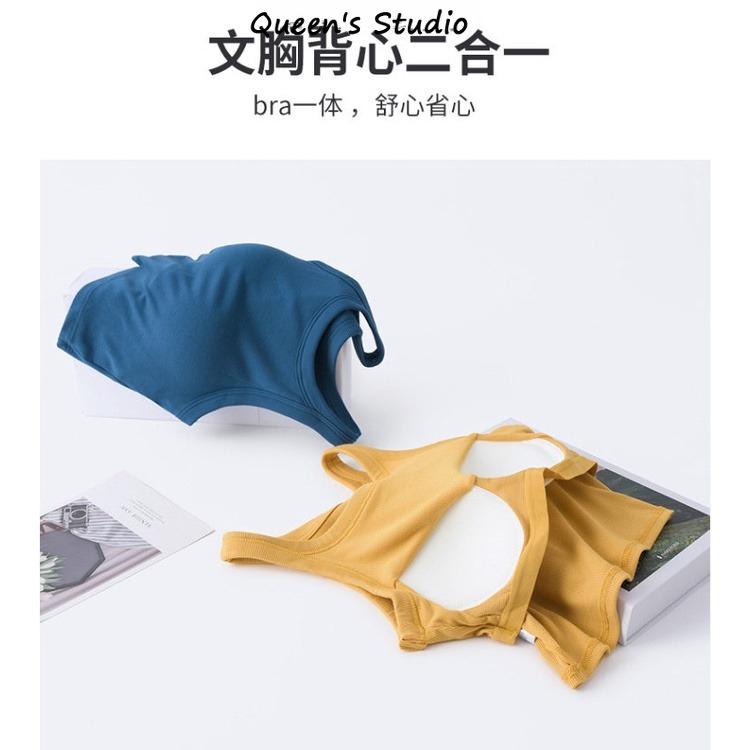 Áo Crop Top Cổ Điển Cổ Tròn, Ngắn, Dành Cho Nữ, Có Đệm Ngực, Áo Vest Mỏng, Thích Hợp Tập Thể Dục Và Yoga, Không Tay, Chất Lượng Cao, Áo, Queen 'S Studio Sport Tập Yoga 2