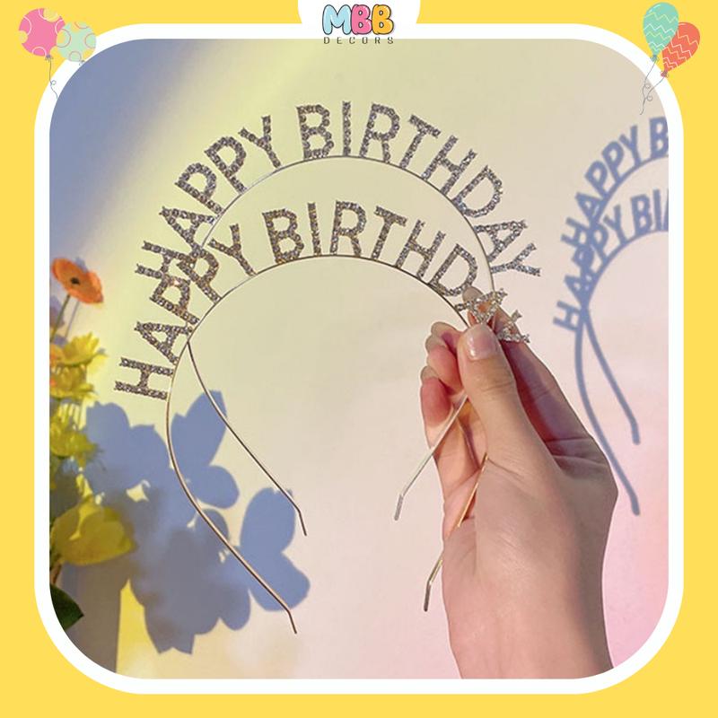 Cài Tóc HAPPY BIRTHDAY, Bờm Tóc Sinh Nhật Đính Đá Kim Cương Lấp Lánh Sang Trọng Dành Cho Nữ - MBBDecors