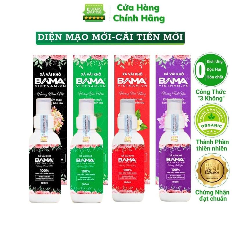 Xịt Xả Vải Khô Bama 100ml Chính Hãng Chai Nước Sịt Tinh Dầu Thiên Nhiên Hương Nước Hoa Thơm Quần Áo Khử Mùi Lưu Hương Lâu Dầu Thơm Phòng Xịt Phòng