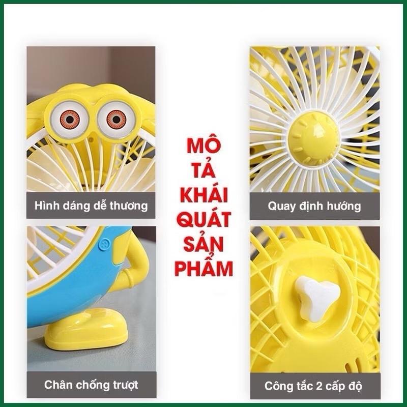 Quạt để bàn văn phòng, để giường cho trẻ em hình thú cắm điện. Quạt mini bền đẹp 5