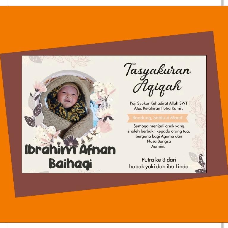 stiker aqiqah bayi dan stiker tasyakuran kelahiran 8,8 cm x 5,5 cm bebas foto 3