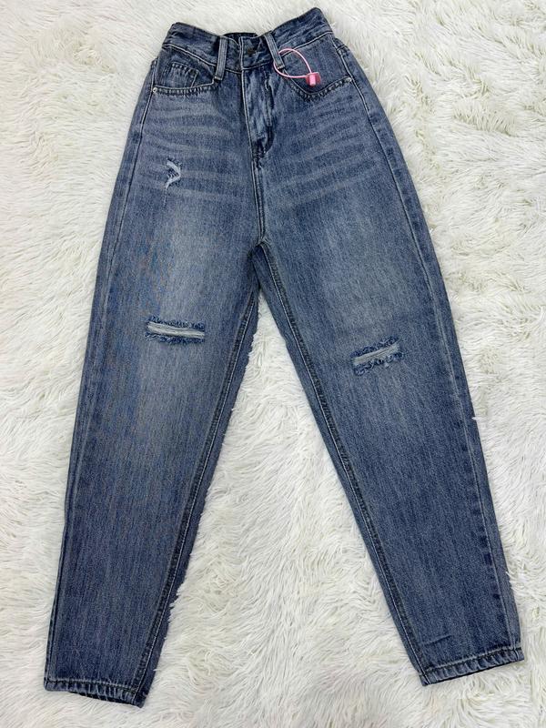 Quần jean nữ M 062, màu xanh nhạt, lưng thun, chất vải cotton QC cao cấp, rách gối - Pants 5