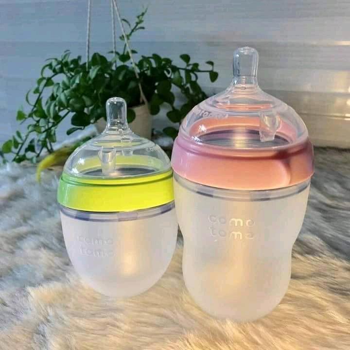 Bình sữa COMOTOMO 150ml/250ml Silicone Cho Bé Voi