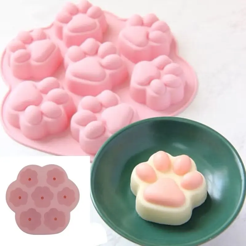 Khuôn Silicon Chân Mèo, Chân Chó Dễ Thương Làm Socola, Đậu Hũ Non, Thạch Rau câu, Pudding,