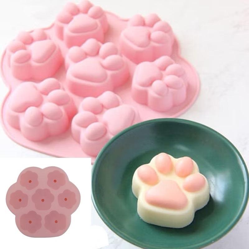 Khuôn Silicon Chân Mèo, Chân Chó Dễ Thương Làm Socola, Đậu Hũ Non, Thạch Rau câu, Pudding, 0