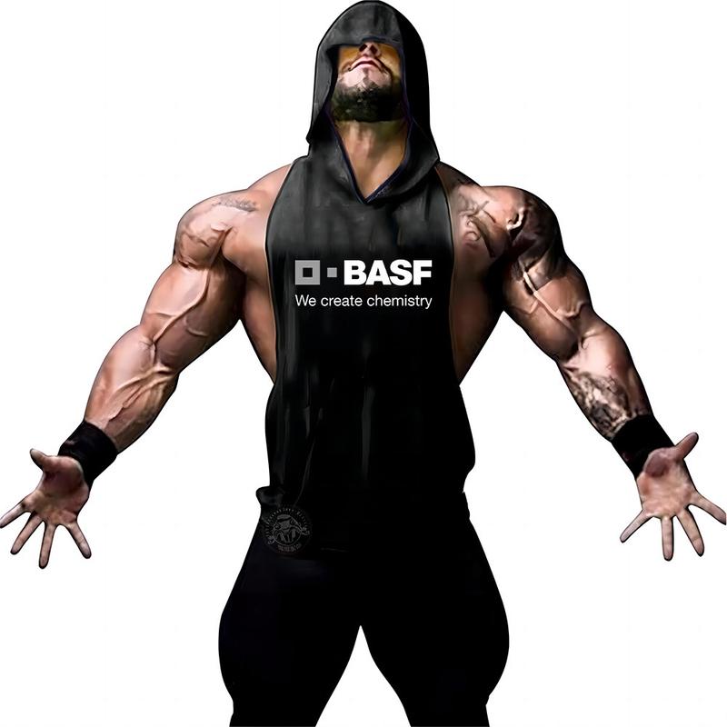Product Introduction of Summer Men's Training Sleeveless T-shirt Printed Outdoor Camping Fitness Comfortable Hooded Breathable Quick Drying Top 1