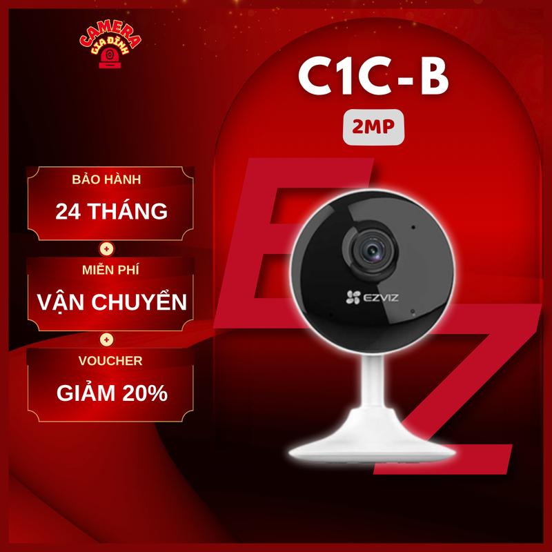 Camera Wifi EZVIZ trong nhà C1C-B 2MP 1080P, Chân đế nam châm, Hồng ngoại 12m, Tích hợp Micro và Loa, Hỗ trợ khe cắm thẻ nhớ đến 256GB, Thiết kế hiện đại, lắp đặt dễ dàng