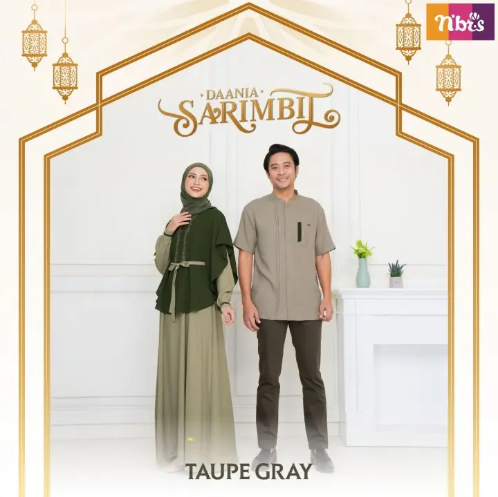 SARIMBIT NIBRAS DAANIA TAUPE GRAY BY NBRS BAJU BUSANA MUSLIM PRIA WANITA GAMIS IBU BUSUI FRIENDLY ANAK PEREMPUAN CEWEK KOKO ATASAN AYAH LENGAN PENDEK ANAK LAKI COWOK SERAGAM LEBARAN RAMADHAN KOKO HARI RAYA KONDANGAN WARNA HIJAU COKLAT ABU POLOS COD 2