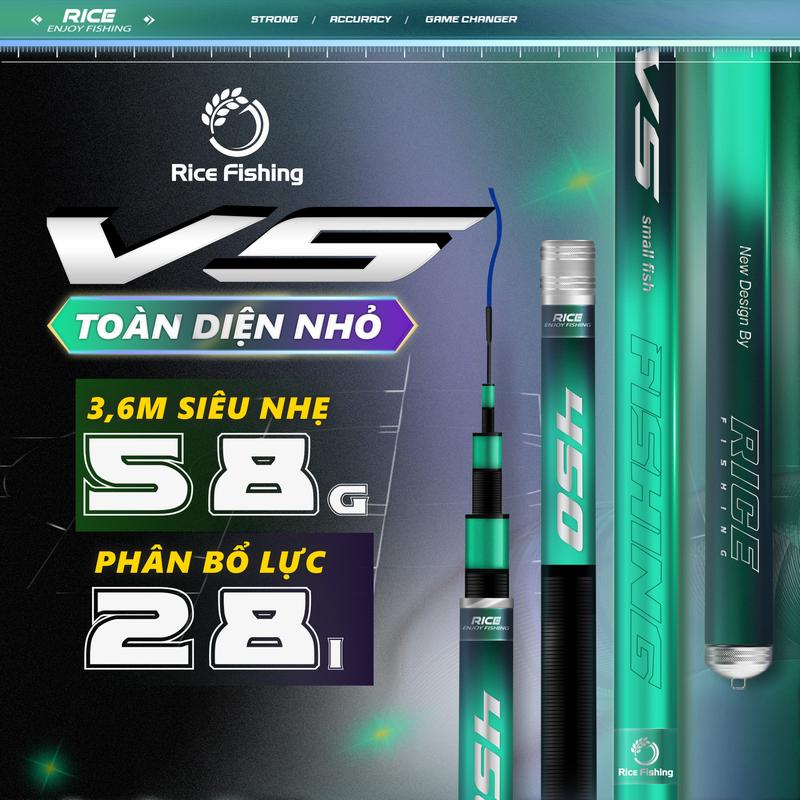  Cần câu cá Rice Fishing V5 Toàn Diện Nhỏ thế hệ 2 CC-30 
