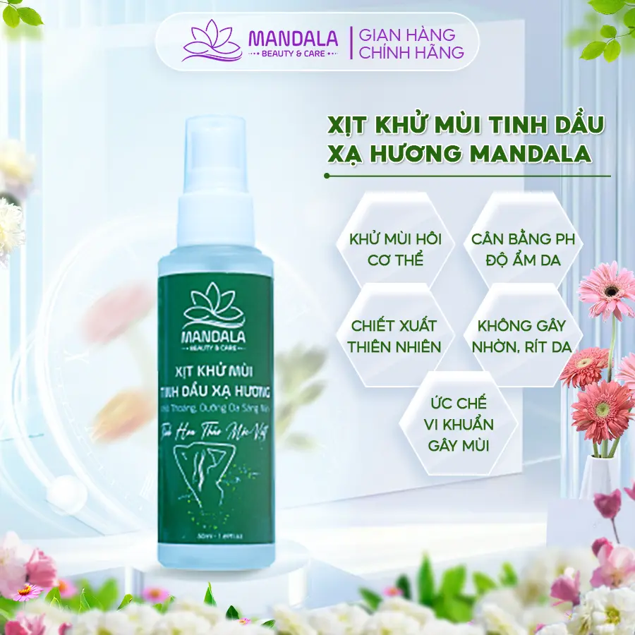Xịt Khử Mùi Tinh Dầu Xạ Hương 50ml Khử Mùi Hôi Nách, Mùi Hôi Chân, Không Gây Ố Vàng Áo, Hương Thơm Tự Nhiên, Không Chứa Cồn Công Nghiệp