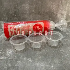 (ISI 50PCS) Gelas Plastik 50ml / Gelas 50ml + Tutup / Gelas Puding - Gelas Agar Agar - Gelas Saos
