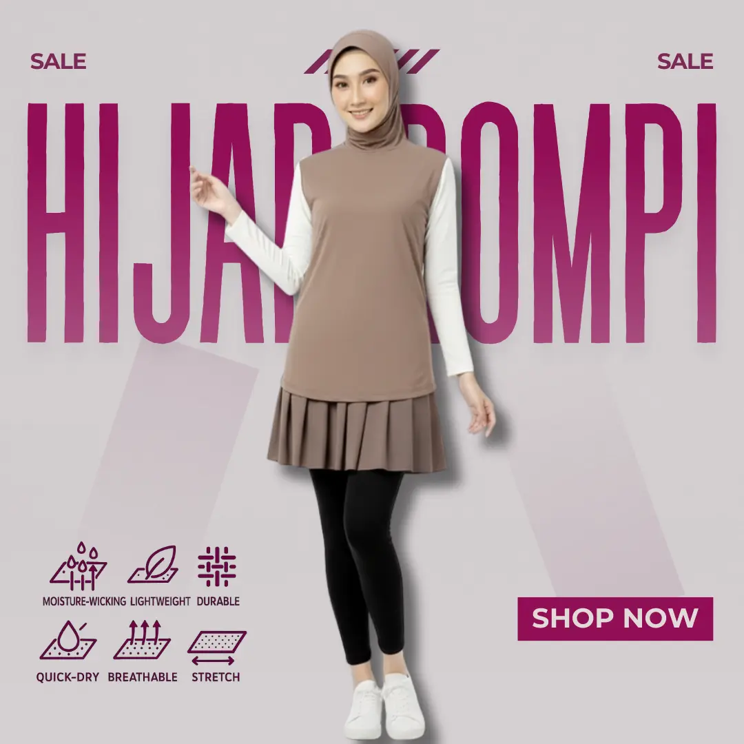 Hijab Rompi Instan Vest Sports Wanita Muslim Friendly Sporty