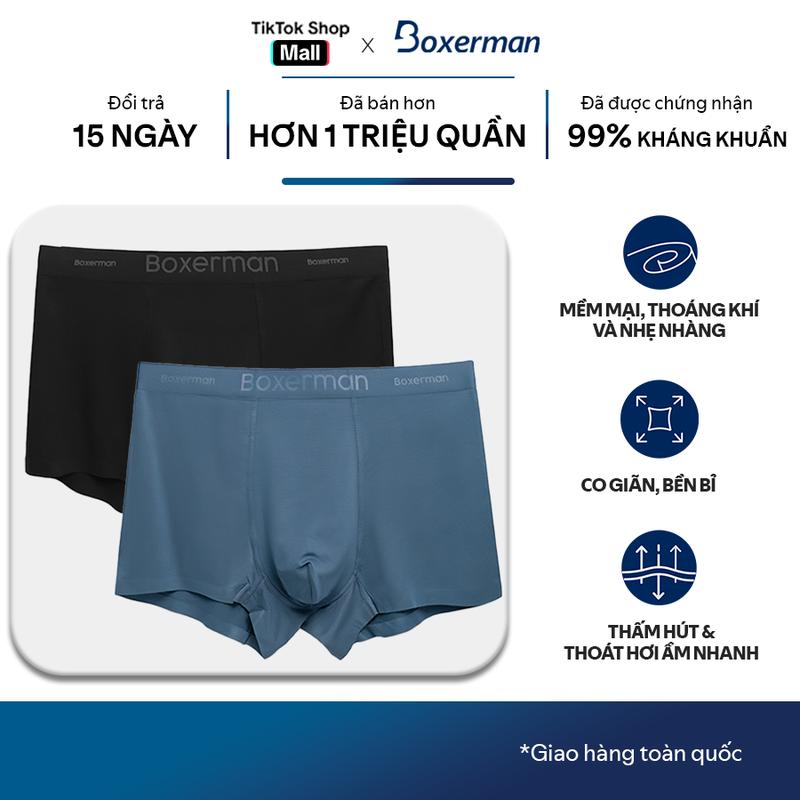 Combo 2 quần NATURAL BREATH trunk modal vải sợi gỗ sồi kháng khuẩn BOXERMAN Menswear Quần Boxer Sịp Pants