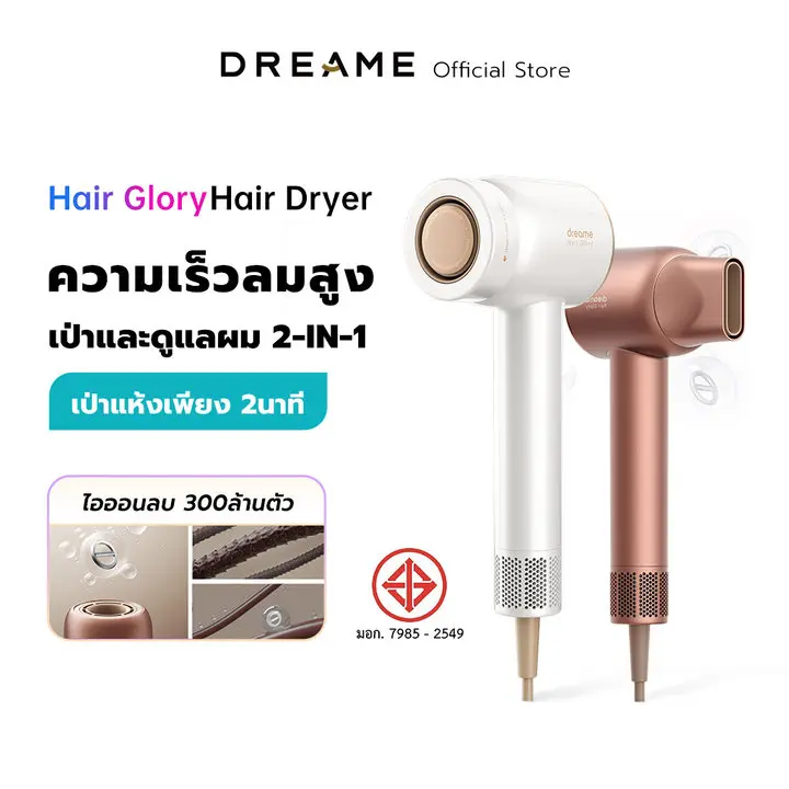 Dreame Hair Glory High-speed Hair Dryer ไดร์เป่าผมความเร็วสูง เครื่องเป่าผม ดูแลเส้นผมด้วยไอออนลบ