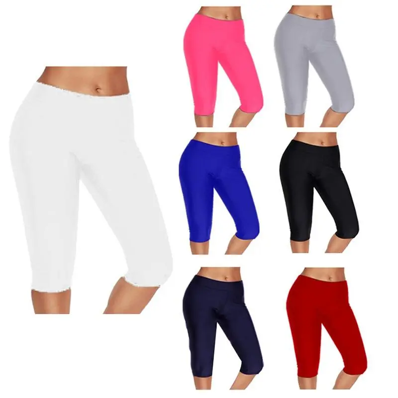Women Fashion Cropped Leggings Candy Color Stretch Tights Shorts Pants Casaul Slim Capri Pants 3/4 Leggings