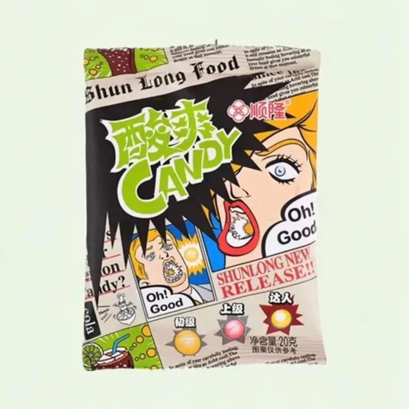 NEW Kẹo Siêu Chua Super Cola Soda Lemon Vị Trái Cây Túi 20G Candy Ăn Vặt