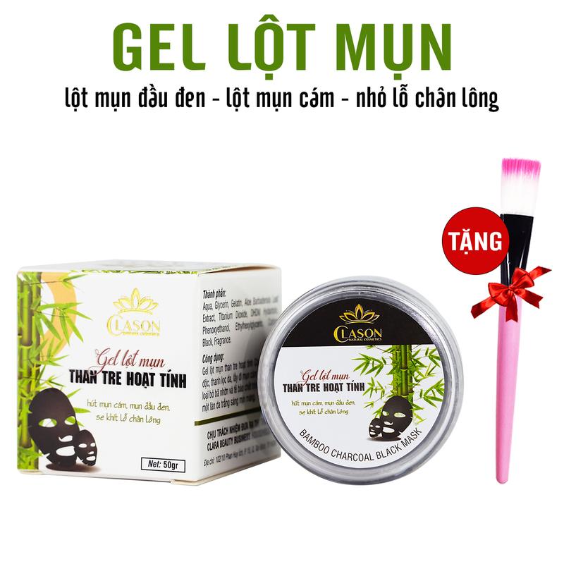Gel lột mụn đầu đen, mụn cám than tre hoạt tính Clason 50gr hút bụi bẩn làm sạch da