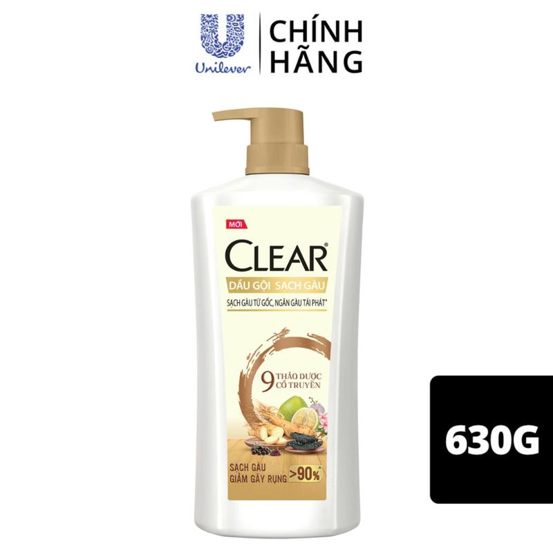 Dầu Gội CLEAR 9 Thảo Dược Cổ Truyền Hỗ Trợ Giảm Gãy Rụng - Phù Hợp Cho Mọi Loại Da Đầu 630G [2]