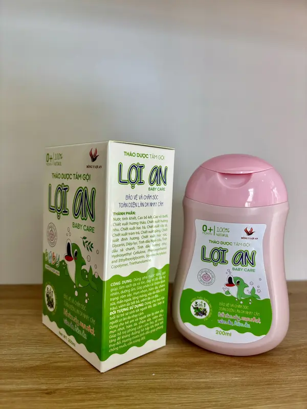 Sữa Tắm Gội Thảo Dược Lợi An Cho Bé Chính Hãng 200 ml - Hỗ trợ rôm sảy, mẫn ngứa, lông măng, vảy da đầu... nuoctam thaoduoc 2