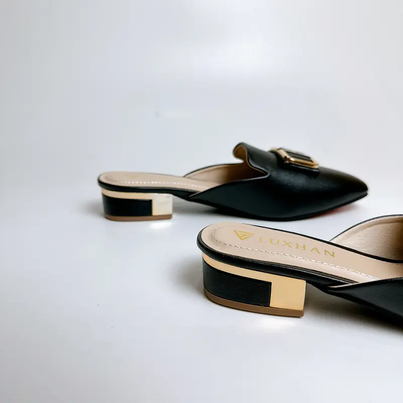 Sục Mũi Vuông Gót Cao 2cm Da Mờ Cao Cấp, Đế Đồng Bọc Da [ Chuẩn Size ] Shoes Nữ DéP Jean GiàY 5