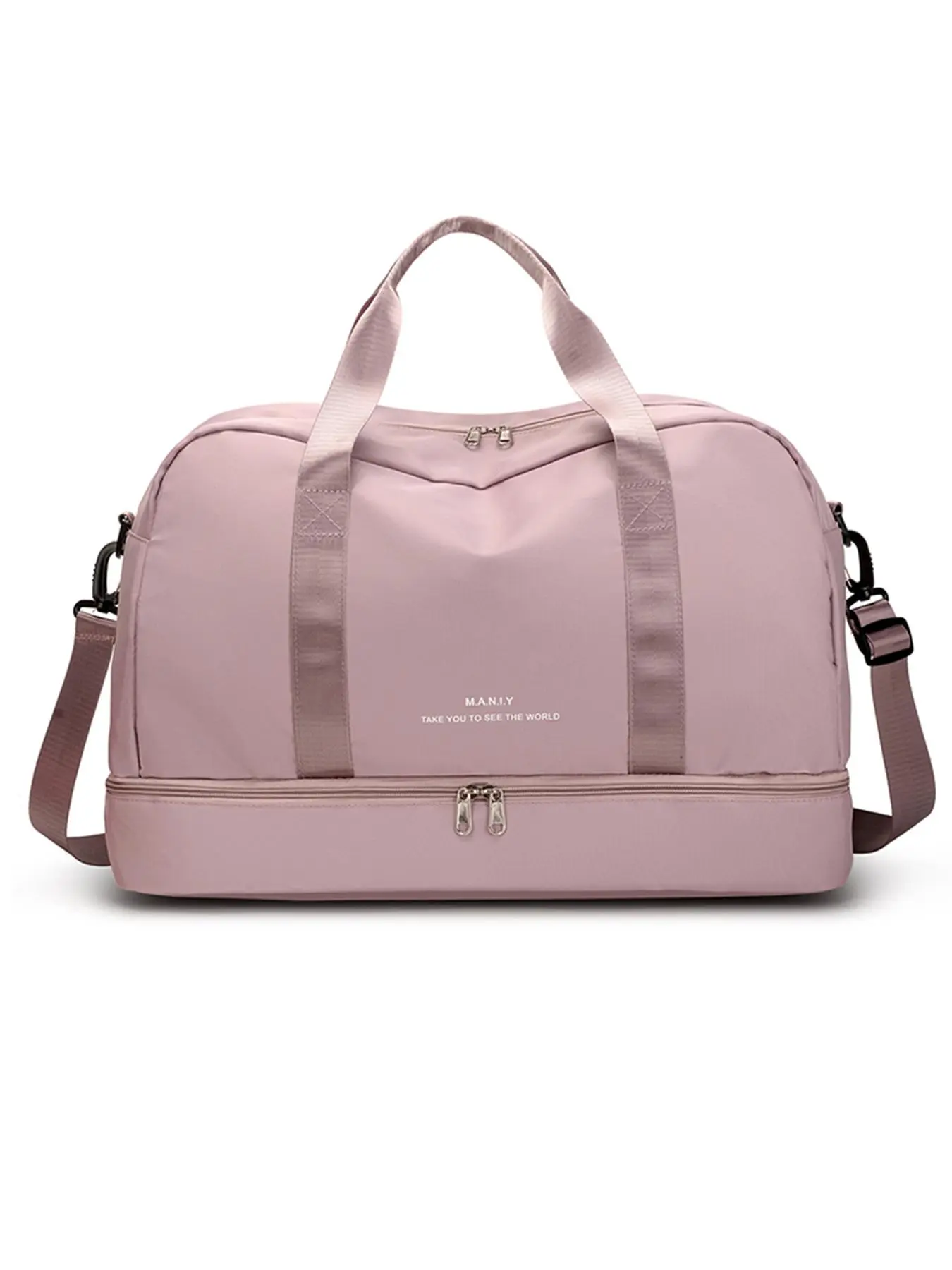 Women's Solid Color Travel Duffel Bag, Large Capacity Shoulder Weekender Overnight Bag, Sports Tote Gym Bag, Travel Bag for Women & Girls, Valentine's Day, Gift