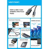 Gambar Vention Kabel HDMI to USB-C 4K HDR 60Hz Power Support Mirror & Extend Mode - ABL, 1.5 Meter dari Vention Authorized Store Kota Administrasi Jakarta Barat 3 Tokopedia