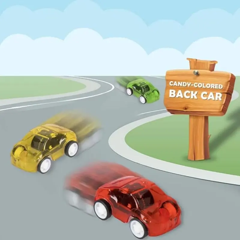 10 Counts Pull Back Cars, Pull Back Racing Vehicles Mini Car Toys for Kids Birthday Party (Random Color and Shape) 7
