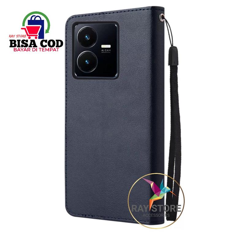 VIVO Y22 FLIP LEATHER CASE PREMIUM-FLIP WALLET CASE KULIT UNTUK VIVO Y22- CASING DOMPET-FLIP COVER LEATHER-SARUNG BUKU HP 7