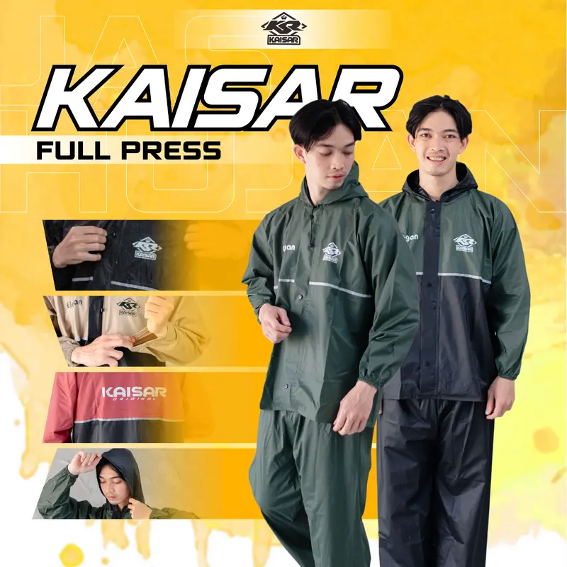Jas Hujan Kaisar Full Press Sealing Pria Wanita Dewasa Terbaik Setelan Jaket Celana Anti Rembes 0