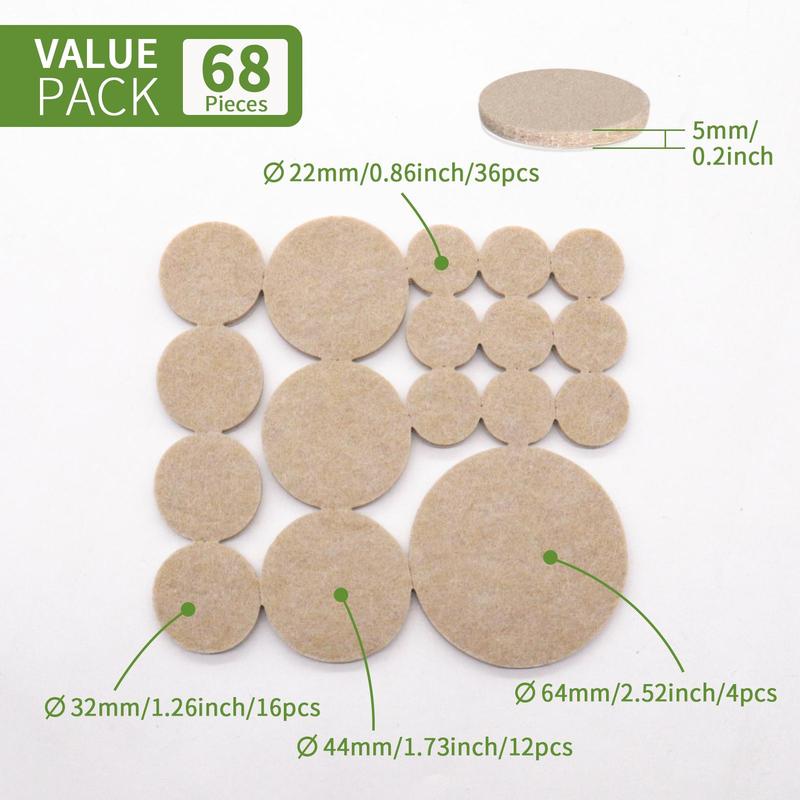 Product Introduction of Round Furniture Protector (68pcs), Non-slip Furniture Pad, Furniture Protective Pad, Anti-slip Chair Leg Pad, Floor Protector 8