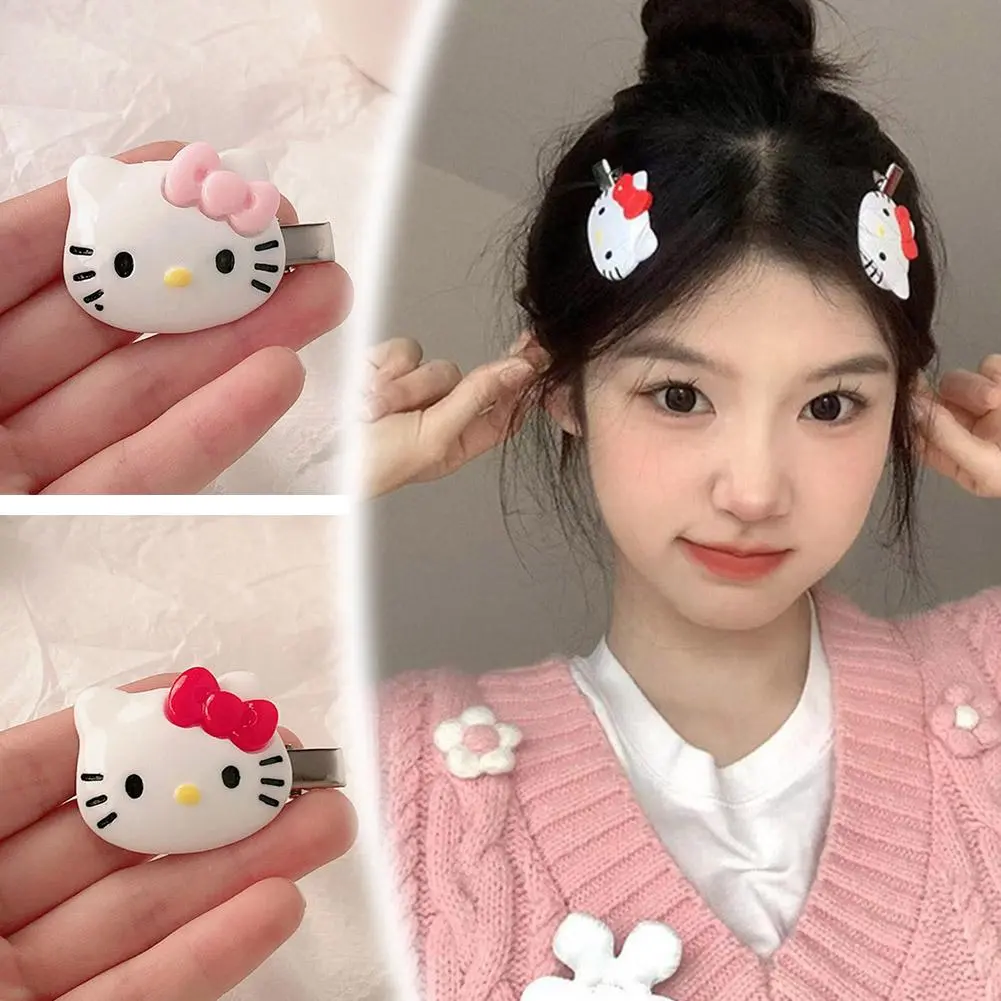 Cartoon Cat Hair Clip Girls Women Hairpin Cute Headwear E8F9