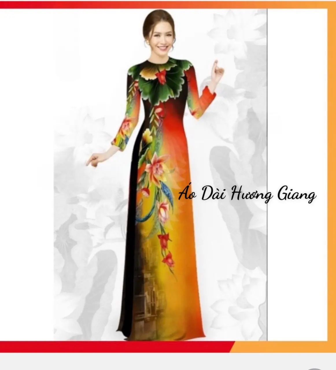 7 mẫu Áo dài in 3D, áo dài trung niên size từ S- 3Xl, hoạ tiết sang trọng, in sắc nét - Áo Dài Hương Giang Kem Nữ Women Sen Dress