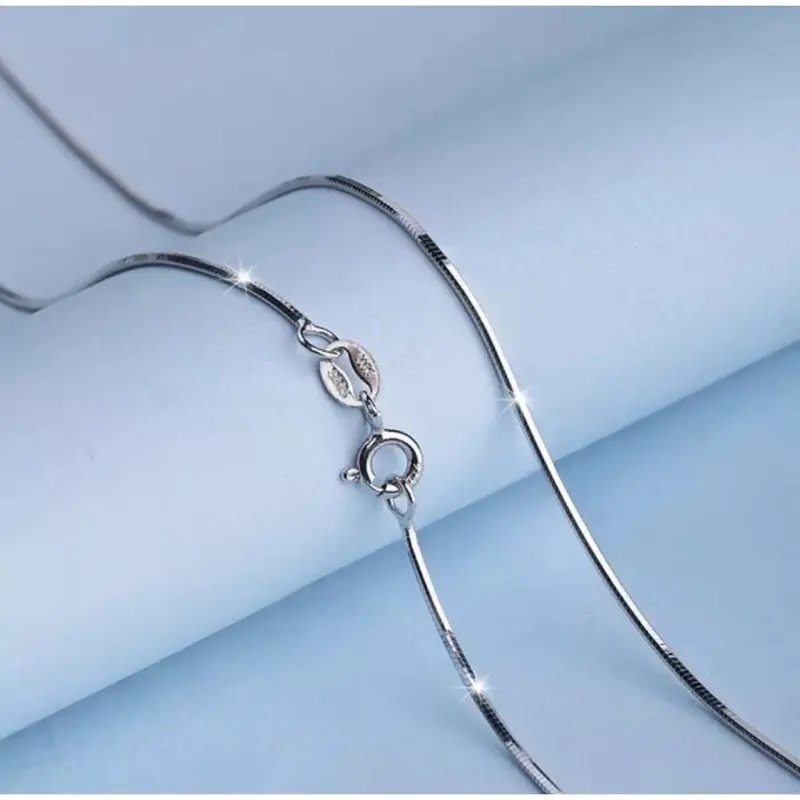 COD Asli 100% RODIUM Import-Kalung Rantai Emas Putih Tanpa Pudar-Kalung Belut Halus-Kalung rodium Anti Karat-Kalung Bulat-Kalung Cowok Pria Keren-Kalung Liontin Terbaru 2021-Kalung Titanium Garansi Anti Karat-Kalung Halus Tipis Kecil Panjang 45 50 60 cm 0