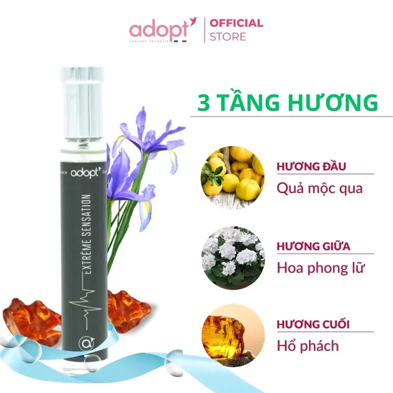 Nước hoa nam chính hãng Adopt' Extreme Sensation Hương Thơm Cuốn Hút Mạnh Mẽ Trẻ Trung Dung Tích 30ml Nam Perfume Cosmetic 0