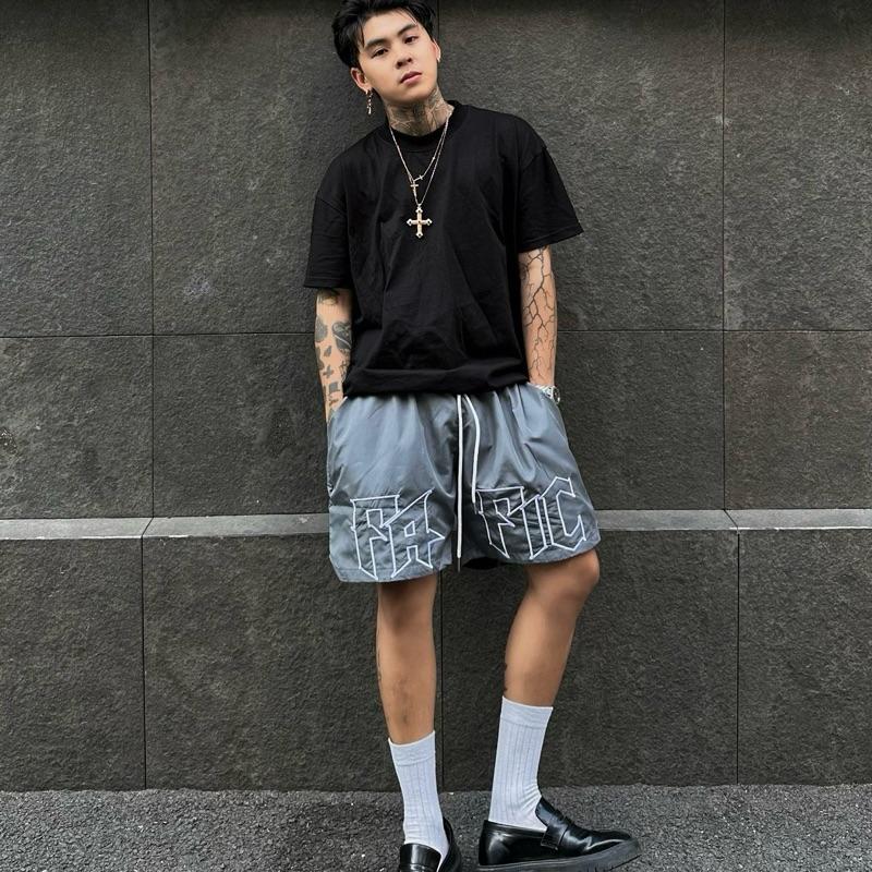 Quần Short Unisex Vải Dù THêu Logo FAFIC , Quần Đùi Dù Nam Nữ Form Suông Thoáng Mát, Phần Lưng Chun Co Giãn - MÃ SF02 3