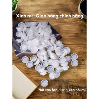 Nút tạo fan, đựng keo nối mi có rãnh khía hàng loại 1( bịch 100c)
