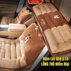 Đệm Lót Ghế Ô Tô Gấu Panda Mềm Mại Nâng Tầm Nhìn Hình Gấu Dễ Thương - Gấu Nâu - Nhựa, Nội Thất