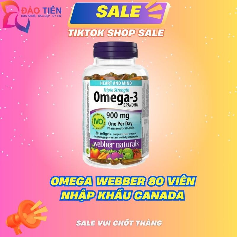 Viên uống Omega 3 Webber Naturals Canada hộp 80 viên nhập khẩu chính hãng