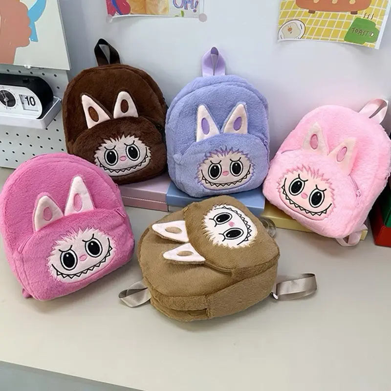 Balo Labubu Bakcpack Cho Bé Gái Trẻ Em Hoạt Hình Dễ Thương Sang Trọng Túi Búp Bê Sinh Viên Kawaii Ba Lô Túi Du Lịch Ngoài Trời AD-Dk-TT