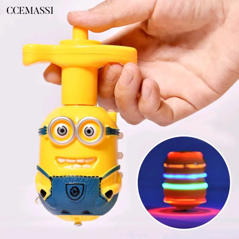 mainan anak edukasi gasing LED plus music song model minion bernyanyi 0