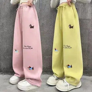 CF13 celana kulot anak perempuan motif bordir/celana kulot anak perempuan tanggung