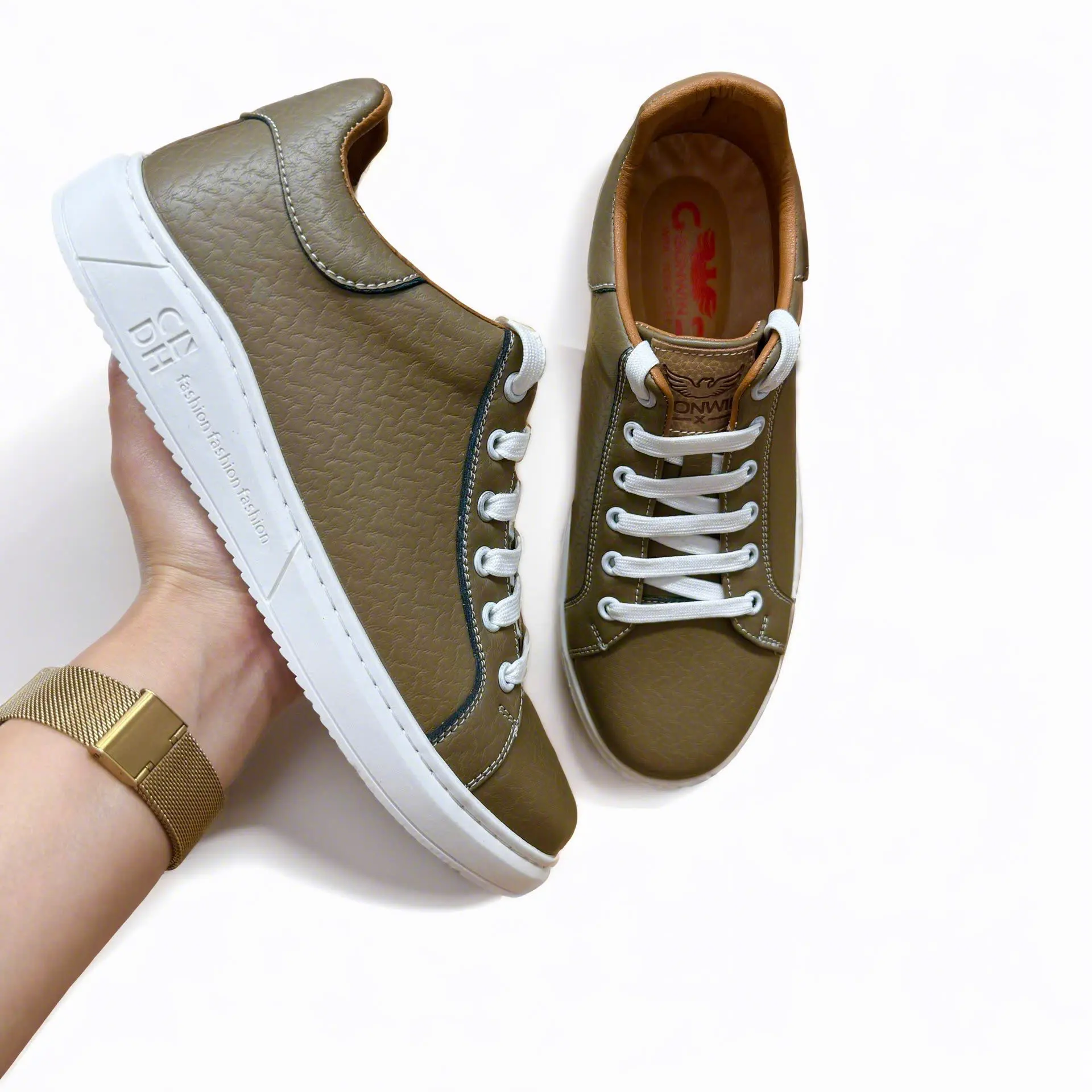 Giày nam, Giày thể thao nam, Giày Sneaker Nam Cao Cấp GA06 Chất Liệu Da Microfiber, Đế Cau Su Nguyên Khối Cực Kỳ êm chân, thoáng khí, dây thắt nút, Thích Hợp 4 Mùa, giày chống trơn trượt tốt, phù hợp mọi địa hình Shoes Cao Su Đế Bằng