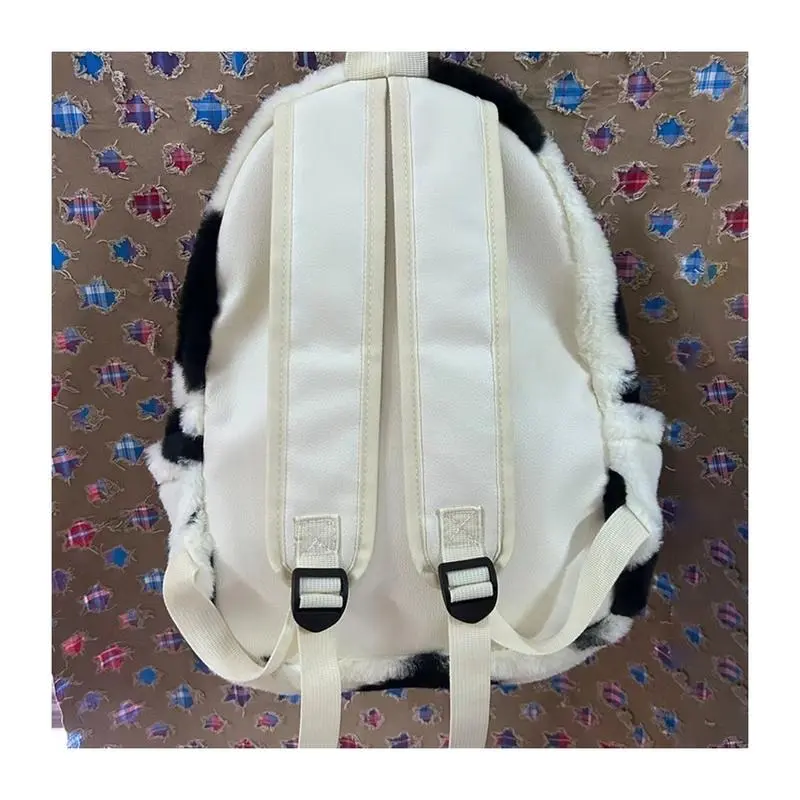 Tas ransel wanita import tas cewek sekolah kece Ransel Wanita Bintang Lima Milenial yang Menggemaskan dengan Desain Leopard Cocok untuk Mahasiswa Serba Guna Terbuat dari Bulu-Bulu Halus Gaya Niche dan Fleksibel Backpack tas ransel sekolah cewek QX152 7