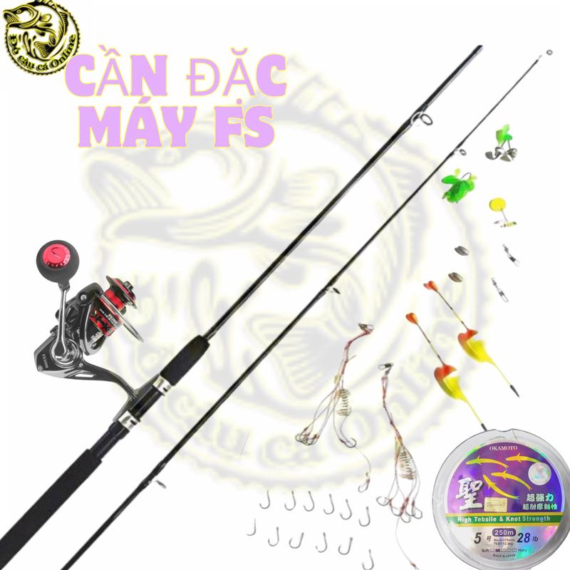 Bộ Cần Đặc  Máy Kim Loại  Fs Bộ Cần Câu Cá Máy Đứng Kèm Phụ Kiện Chất Lượng Đi Câu Bắt Cá