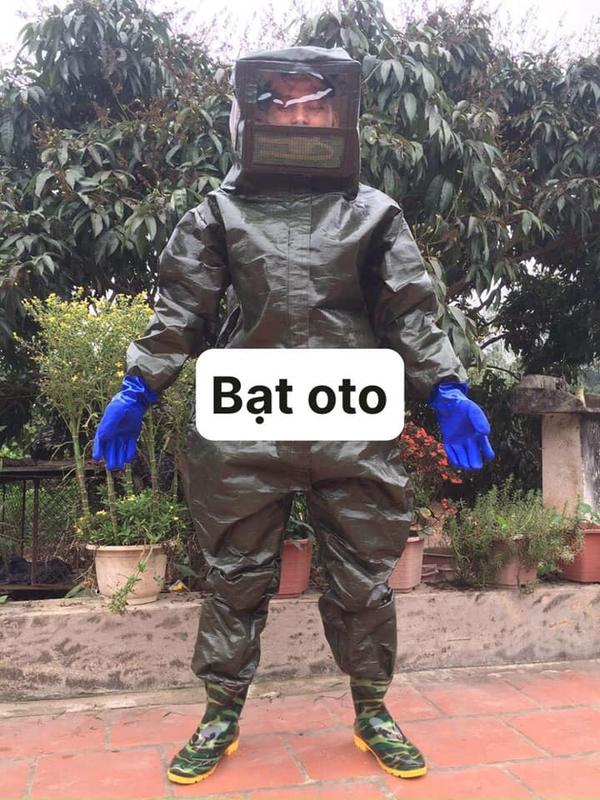 [Mẫu mới 2024] Quần áo bắt ong vải bạt ô tô Việt Nam 2 lớp cải tiến khóa chéo 2024