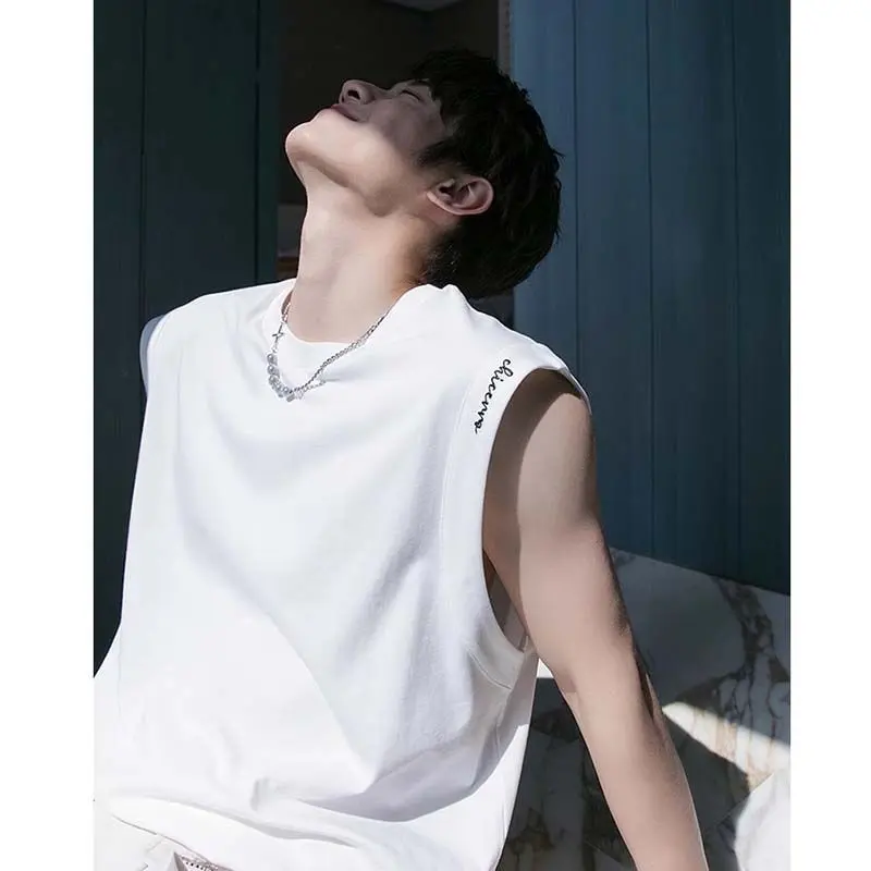 HipHop American Creative Letter Printed Sports Vest Men's Summer Fashion Brand Casual Cotton Sleeveless Waistcoat Top