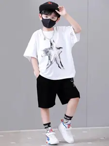 set/pakaian anak anak baju dan celana stars